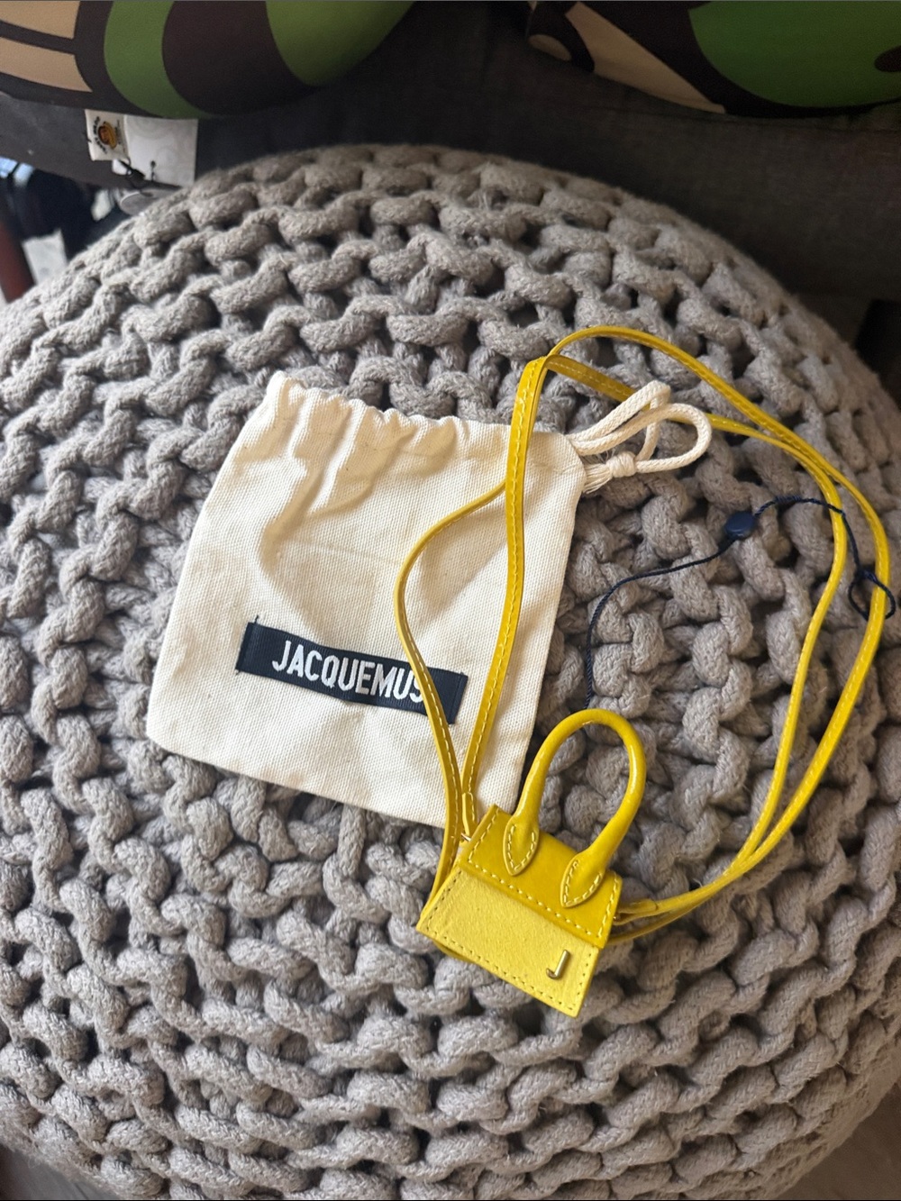 Jacquemus Micro Mini Yellow Bag Necklace